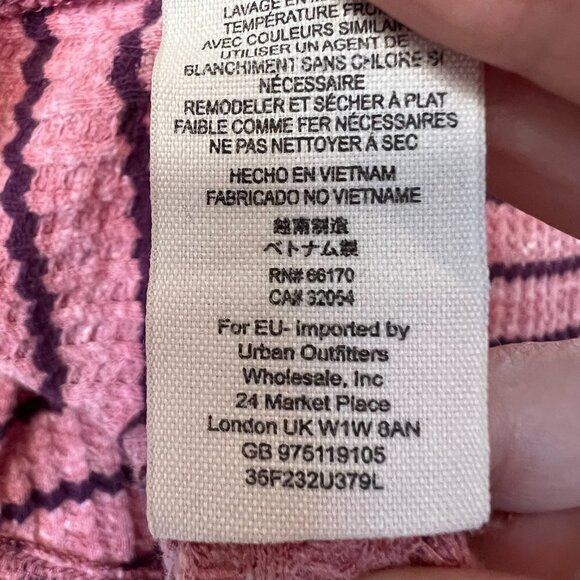 We the Free Top Womens Size S/P Pink Auntie Em Waffle Knit Peplum Cotton Blend - Picture 8 of 13